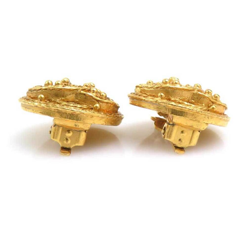 CHANEL Authentic Gold Logo Earrings - Picture 7 of 12